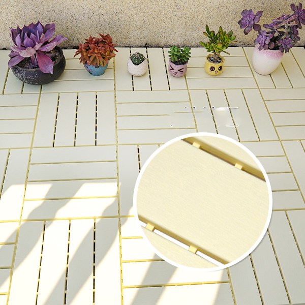 Sammenlåsende terrassefliser i træ-plastkomposit, 12 stk. Brun
