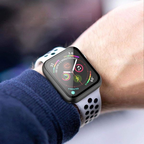 Skærmbeskytter Apple Watch 4/5 (44 mm) Hærdet glas Sort