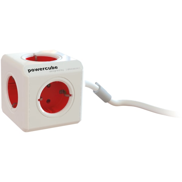 PowerCube Extended 5 Sockets, 1.5m, red