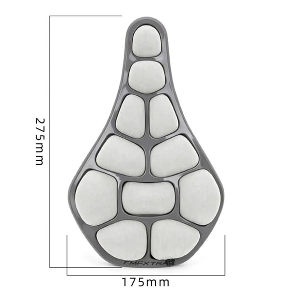Oppustelig cykelsadel med justerbart lufttryk, gelsilikone og 3D-stødabsorberende ventilationsriller White White