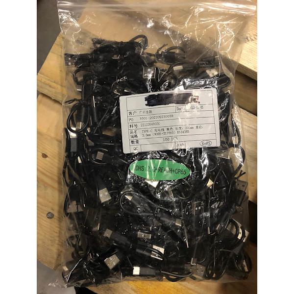Kabel USB-C 0,2m sort (USB A til C)