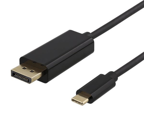 USB-C till DisplayPort-kabel, 2m, 4K@60Hz, sort