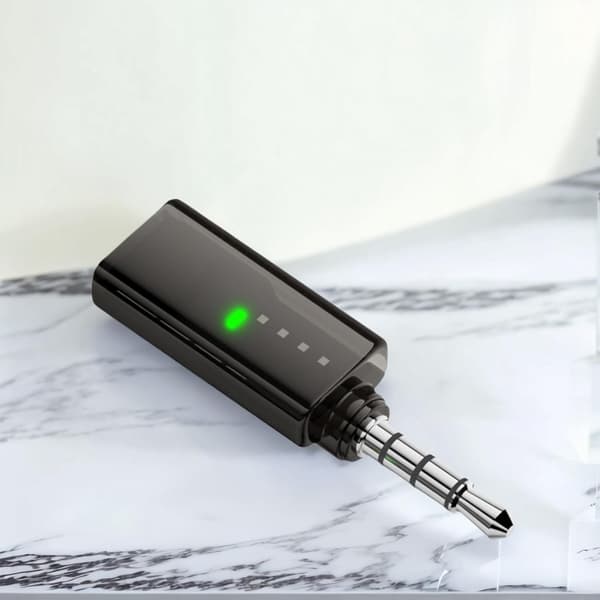 3,5 mm naar USB-C -adapter med inbyggd DAC-dekoder 16bit/48KHz, 40mW utgång, svart