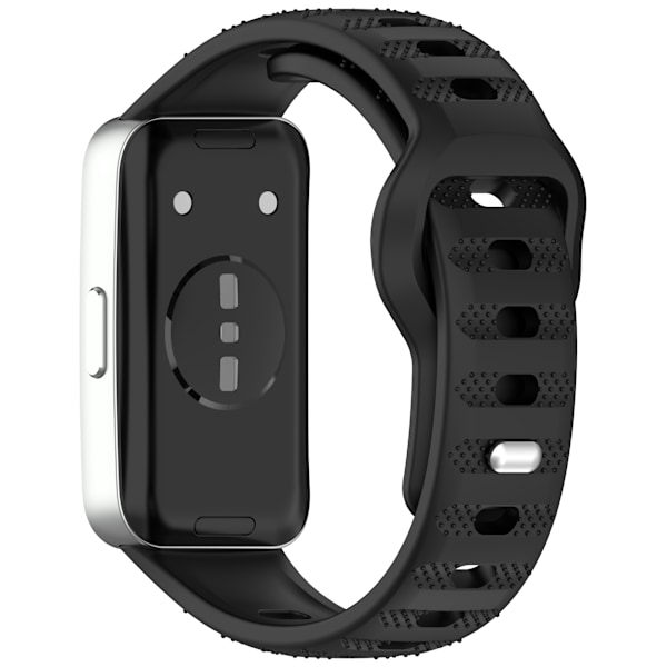 Silikonerem til Huawei Band 10/9/8 - Prikket tekstur Sort