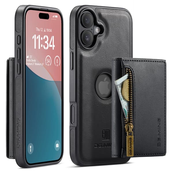 2-in-1 magneettinen puhelinkuori iPhone 16 Prolle - musta