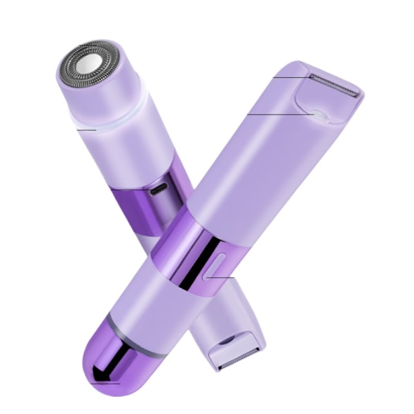 2-in-1 kaksoispäinen sähköinen vartalokarvojen poistaja naisille Violetti