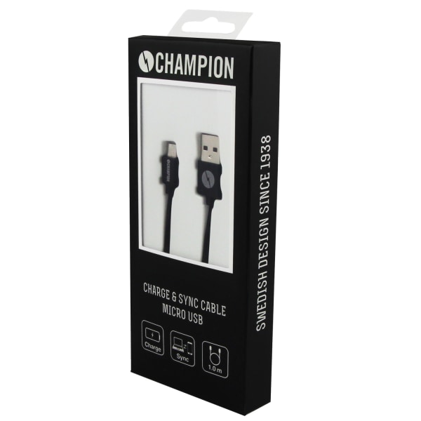 Champion USB-A till Micro-USB Kabel 1m Svart