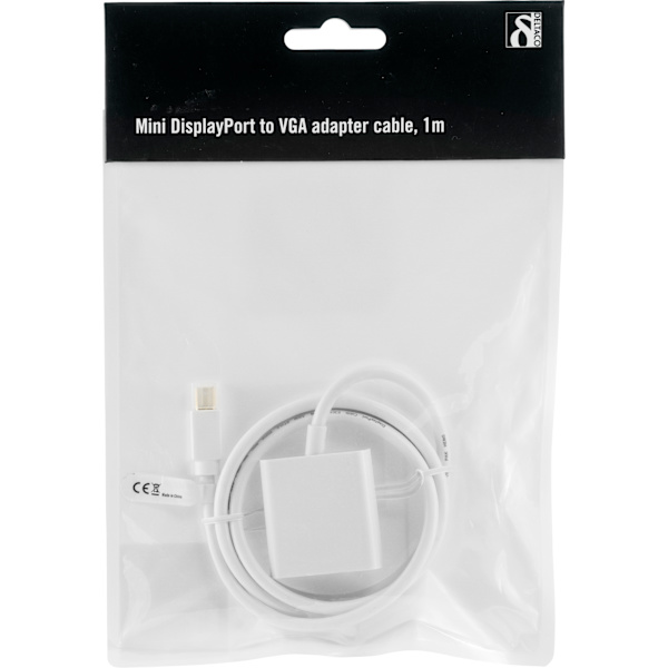 Mini DisplayPort to VGA(HD15) cable, male-female, 1m, white