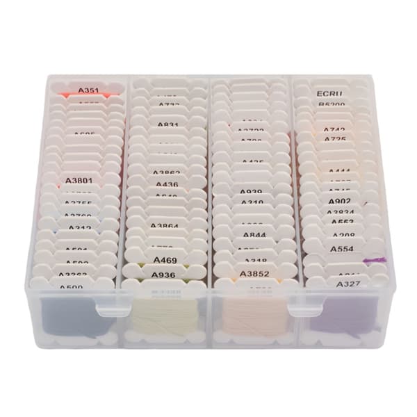 48 Farver Broderigarn Sæt - 8m Polyester Korsstingsgarn med Organizer Boks