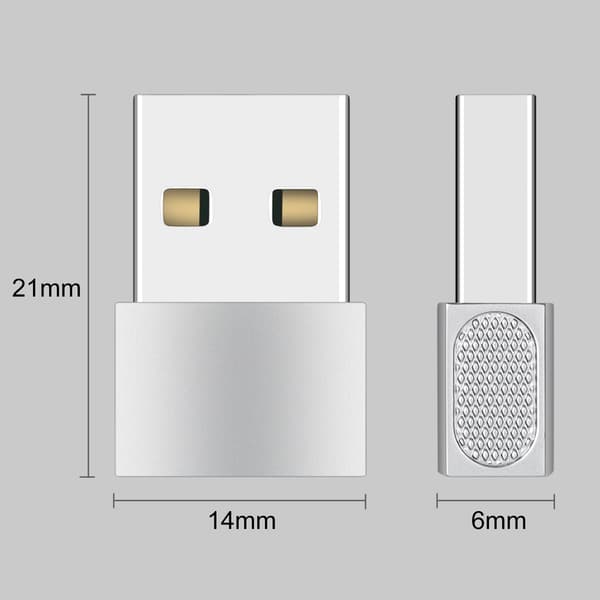 USB-C till USB-adapter Silver Silver