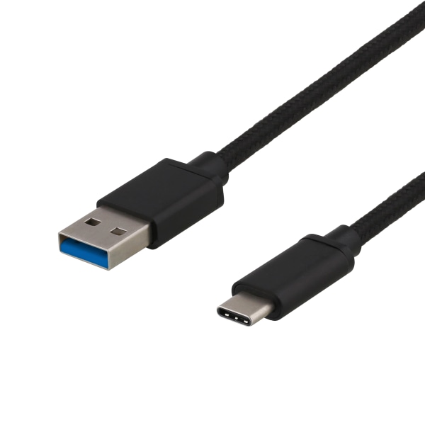 USB 3.1 Gen1 braided USBA USBC cable 0.5m 60W 3A  black