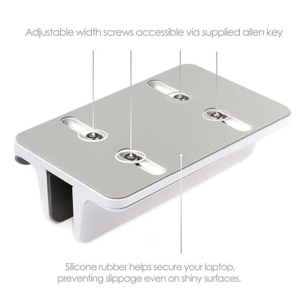 Dual Bordstander Tablet Mac/Ultrabooks Justerbar Aluminiun Sølv