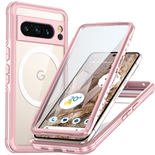 Magneettinen kotelo Google Pixel 8 Prolle Vaaleanpunainen