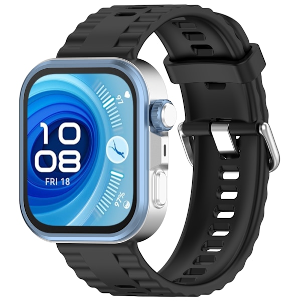 Silikonerem til Huawei Fit 4 Pro med sølvspænde Sort