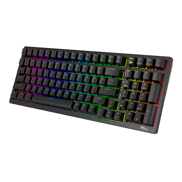 Trådløst mekanisk tastatur Royal Kludge RK98 RGB, rød switch (sort)