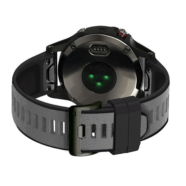 Grå og sort silikonerem til Fenix 6/22MM