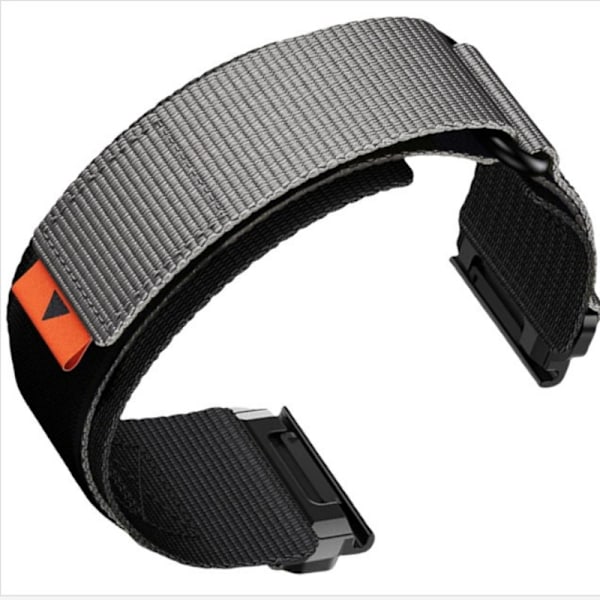 Nylon klockarmband för Garmin Fenix 8/7X Pro/5X 6X Grå 26 mm