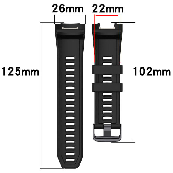 Silikon Klockarmbandsarmband för Garmin Instinct 2X Svart
