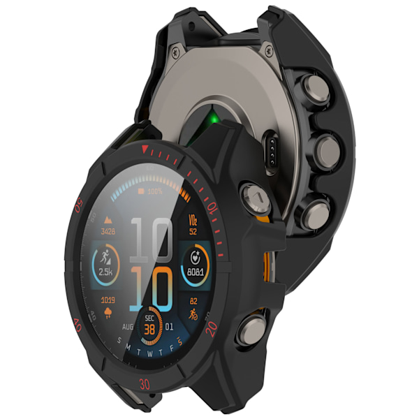 Garmin Fenix 8 Watch Skyddsfodral Svart+röd 43 mm