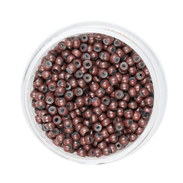 Nano silikonforede mikroringe til hårextensions Brown Brown