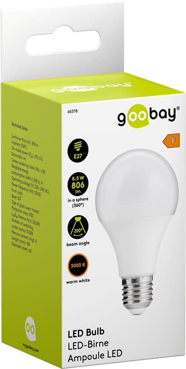 LED-pære, 8,5 W