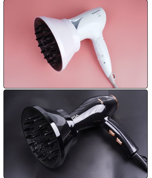 Vikbar Curlingdiffuser för Hårtork Black Black