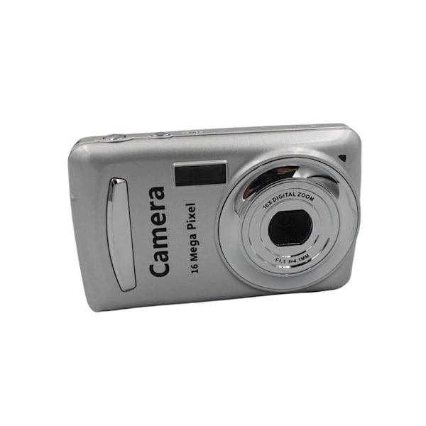 1080P, 16 MP kompakt digitalkamera med 2,4-tommer skærm - 32 GB Sølv