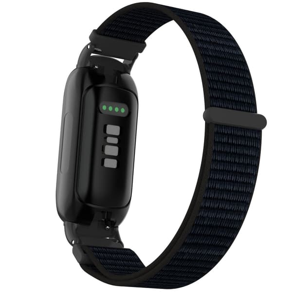 Nylon Loop Hook and Loop Rem Kompatibel med Fitbit Inspire 3 - Fås i Flere Farver Black Black