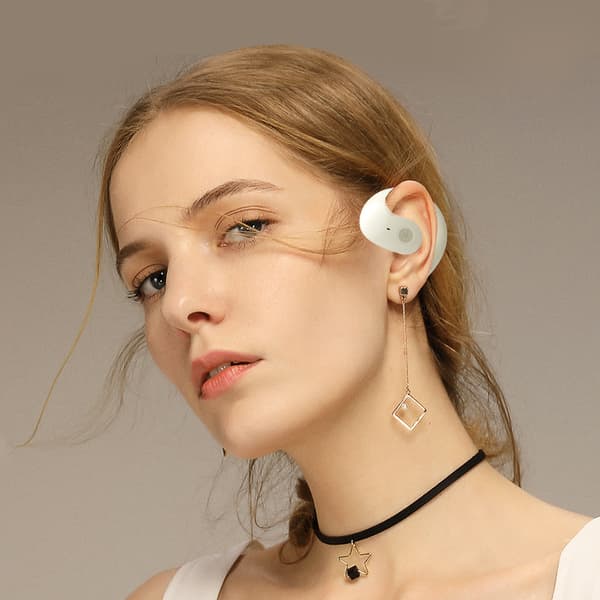 Bluetooth 5.3 AI-översättare Öppna Öronsnäckor Vit
