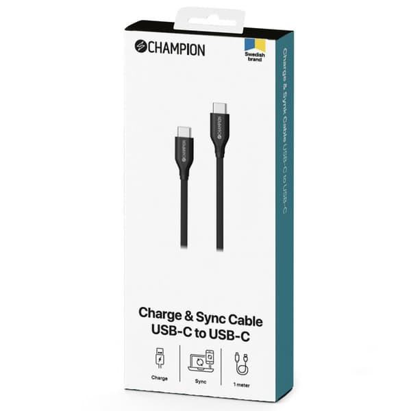 USB-C Kabel 60W 1m Sort