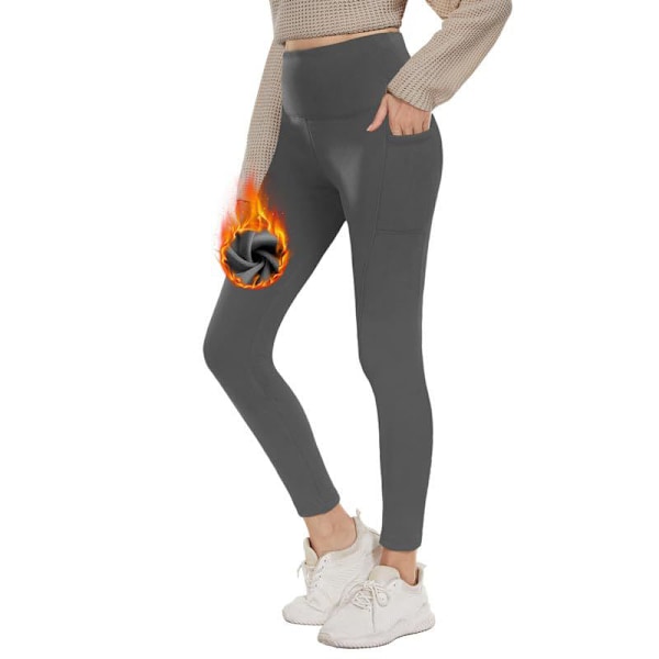 Leggings - Termisk innerfleecefodrad Mörkgrå M