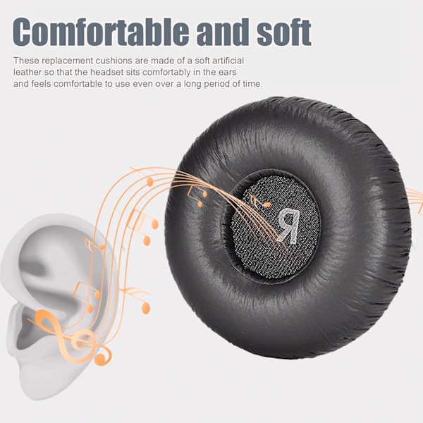 Udskiftningsørepuder 1 par til JBL TUNE 600 BTNC TUNE 600 BT NC T600 Sort