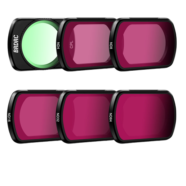 Kameralinsefilter-lysreduktion til DJI Osmo Pocket 3, ND 4/8/16/ Sort