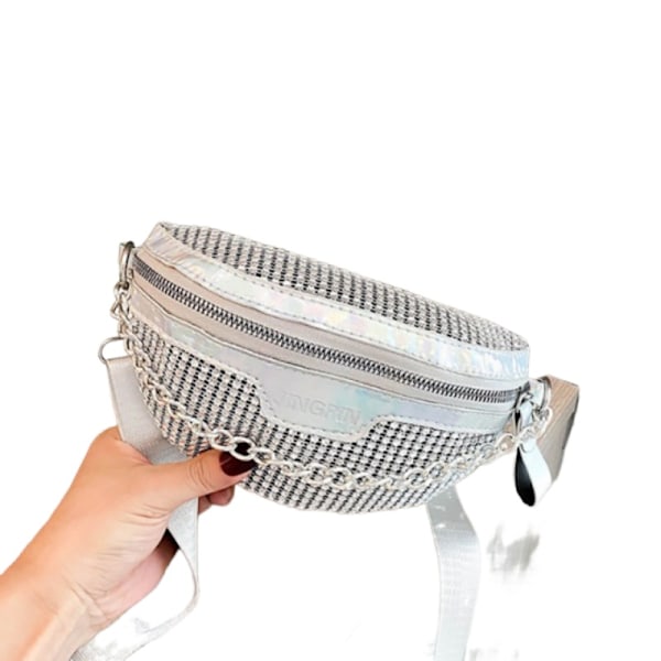 PU-läder Crossbody-väska för kvinnor Silver