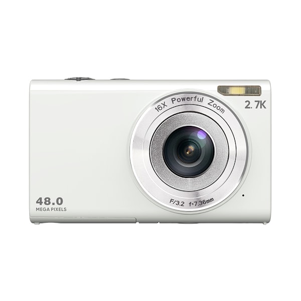INF Digitalkamera 48MP 2,7K FHD 16X digital zoom, webcam, autofokus Vit
