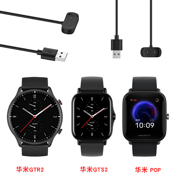 Smart Watch Oplader til T-Rex Pro/Zepp E/Zepp Z - Sort