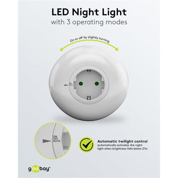 LED-nattlampa till vägguttag