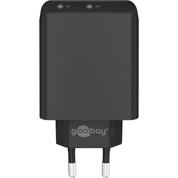 USB-C™ PD dobbelt hurtigoplader (36 W) sort