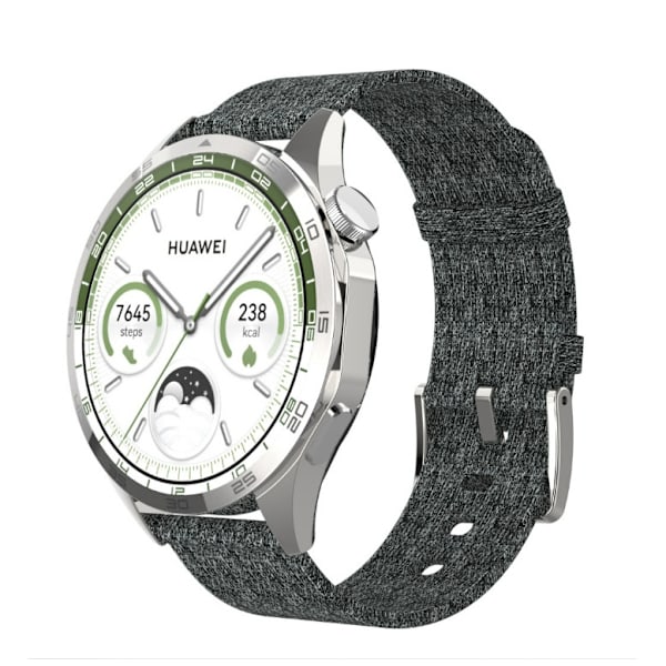Huawei GT5/GT4 Denim Canvas Woven Nylon -kellonhihna Harmaa 22 mm