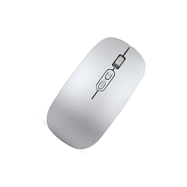 Trådlös mus, 2.4G & Bluetooth 5.1 Tri-Mode Silent Mouse Silver