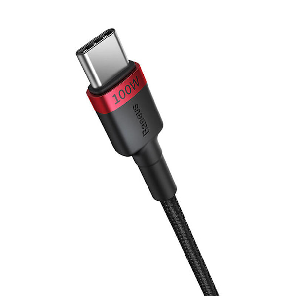 Kabel Baseus Cafule USB-C till USB-C 100W,2m, 2psc (rödsvart, gråsvart)