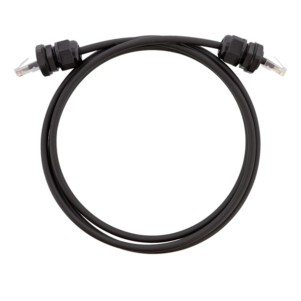 S/FTP Cat6a patch cable, 5m, IP68, PG13.5, black