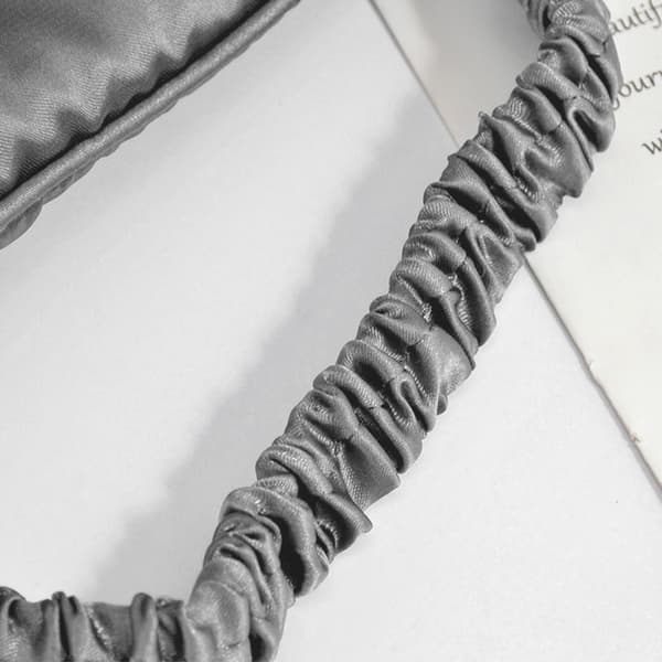 Broderad Ögonmask i Sidenliknande tyg Grey Grey