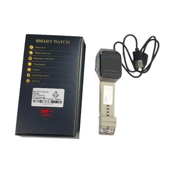 Smart ur med EKG, puls, blodtryk, søvn, skridttæller Grey Grey