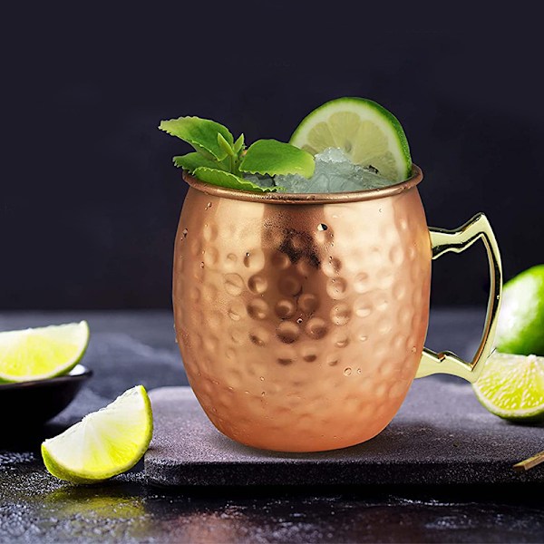 Elegant Cocktailglas i Hammeret Kobber M