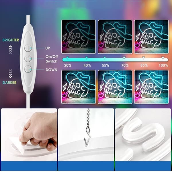 Better Together LED Neon Skylt - USB-driven Dekorativ Belysning för Fester & Heminredning