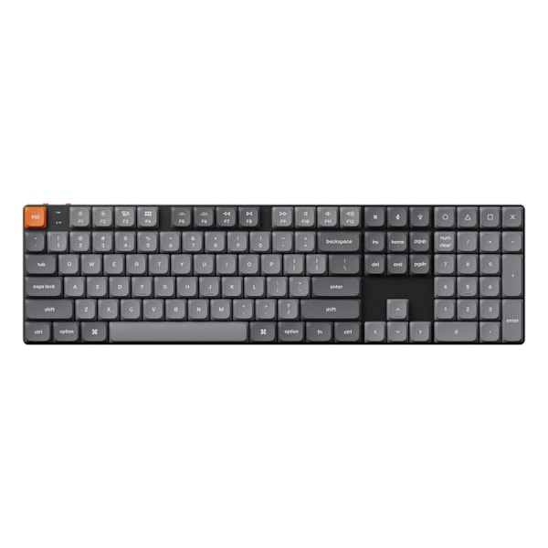 Keychron K5 Max QMK/VIA matalaprofiilinen langaton mekaaninen näppäimistö Valkoinen taustavalo Ruskea kytkin