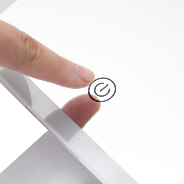 LED Sminkspegel - Läderdesign, USB/Batteridriven, Tri-Fold Sminkbordsspegel Vit