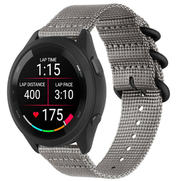 Klockarmband i Nylon för Garmin Forerunner 965/955/945/935/255/265 Grå 20 mm