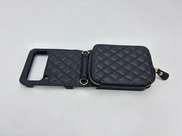 Kortholder Foldbar Telefon Case til Samsung Galaxy Z Flip 4 - Sort